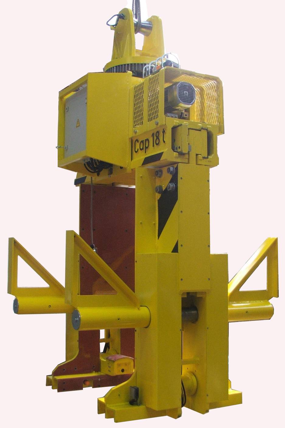 Tong for handling Coils in horizontal position or vertical Coils on palettes with Safety Device to prevent sliding of Vertical Coils from the palette Tong for handling Coils in horizontal position or vertical Coils on palettes with Safety Device to prevent sliding of Vertical Coils from the palette